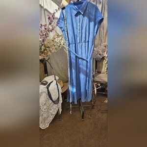 Vintage BLUE Looking Dress 2XL